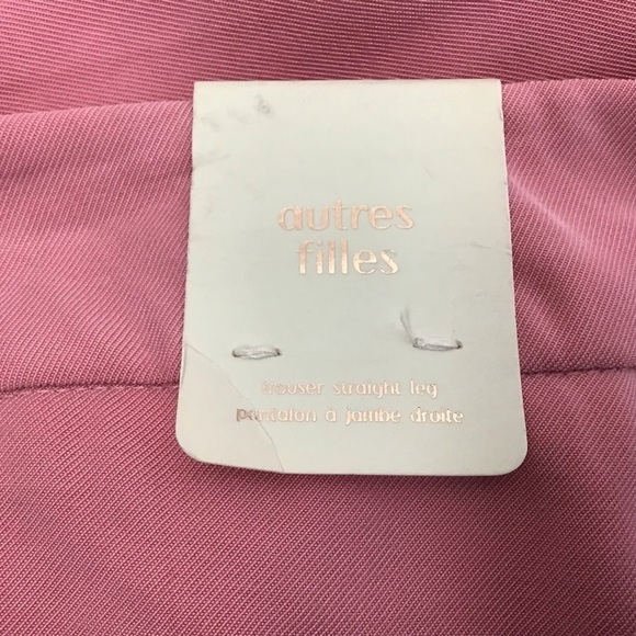 Soft Pink Autres Filles straight leg trousers size Med see measurements. NWT - Picture 9 of 12